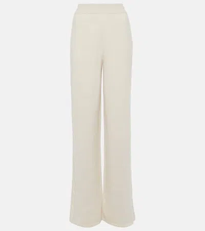 Loro Piana Napier Cable Knit Cashmere Pants In Cream