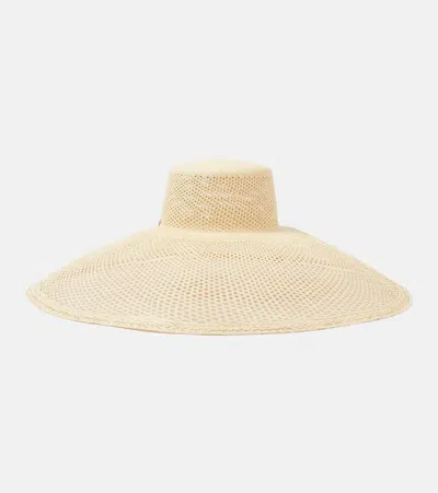 Loro Piana Nari Honeycomb-knit Straw Hat In Neutrals