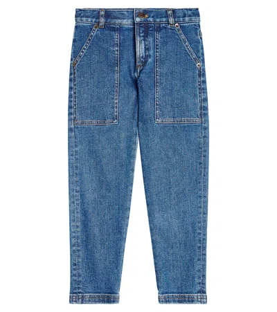 Loro Piana Kids' Nate Straight Jeans In Blue