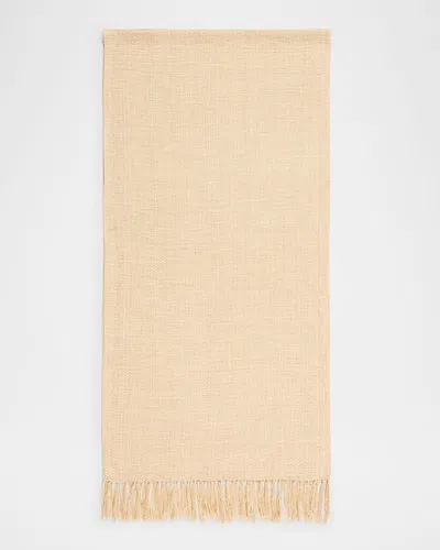 Loro Piana Natte Tweed Fringe Scarf In F6qt Egret White Bleached Sand