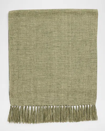 Loro Piana Natte Tweed Fringe Scarf In F6qv Olivine Green Pastel Green