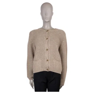 Pre-owned Loro Piana Natural Linen Cashmere 2024 Baranca Cardigan Sweater 42 M In Brown