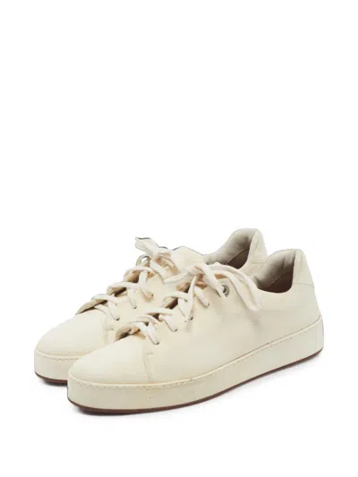 Pre-owned Loro Piana Nauges Suede Sneakers In Neutrals