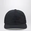 Loro Piana Navy Blue Baseball Cap With Logo In Black