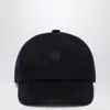 Loro Piana Navy Blue Cashmere Beanie Men In Black
