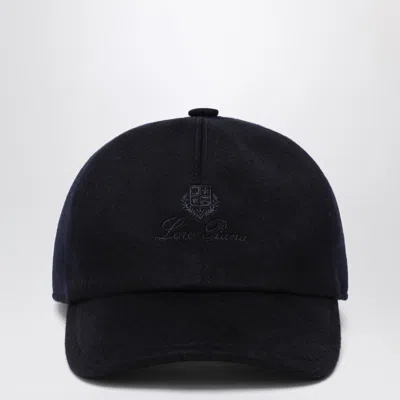 Loro Piana Navy Blue Cashmere Beanie Men In Black