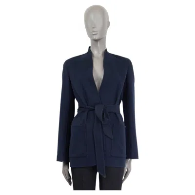Pre-owned Loro Piana Navy Blue Cashmere Belted Cardigan Jacket 38 Xs