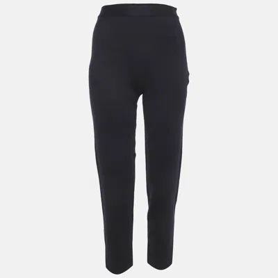 Pre-owned Loro Piana Navy Blue Cashmere Knit Trousers S