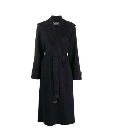 Loro Piana Navy Blue Mid-length Coat