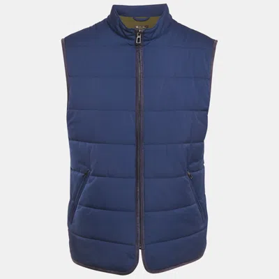 Pre-owned Loro Piana Navy Blue Nylon Padded Gilet Jacket L