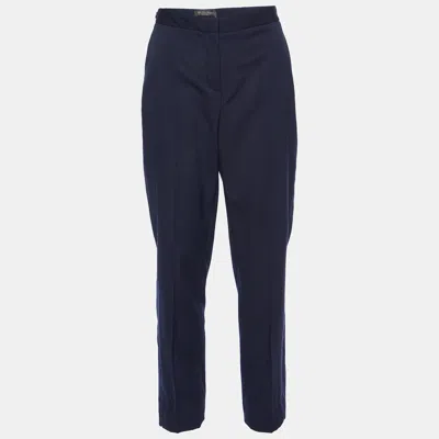 Pre-owned Loro Piana Navy Blue Wool Tailored Pants M