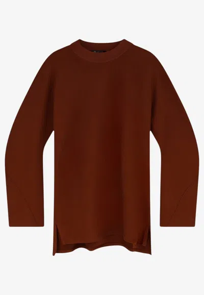 Loro Piana Neem Crewneck Sweater In Brown