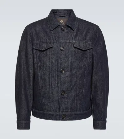 Loro Piana Cotton And Cashmere-blend Denim Jacket In Blue