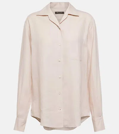 Loro Piana Neo André Linen Shirt In Beige