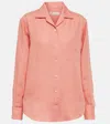 Loro Piana Andre Button-front Crepe Sable Blouse In Pink
