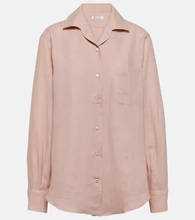 Loro Piana Neo André Linen Shirt In Pink