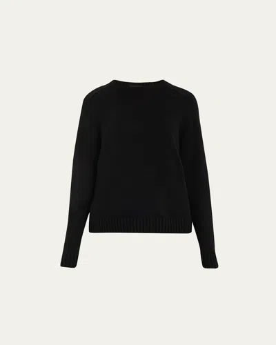 Loro Piana Neo Parksville Cashmere Crewneck Sweater In 8000 Black
