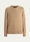 Loro Piana Neo Parksville Cashmere Crewneck Sweater In E0bz Golden Wheat