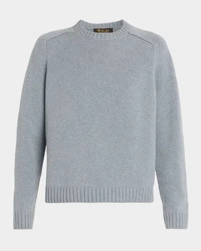 Loro Piana Neo Parksville Cashmere Crewneck Sweater In Gray