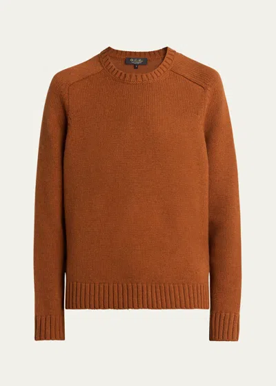 Loro Piana Neo Parksville Cashmere Crewneck Sweater In L0bj Autumn Blaze