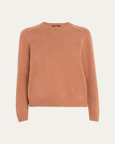 Loro Piana Neo Parksville Cashmere Crewneck Sweater In L0bl Sunset Hues Mel