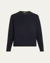 Loro Piana Neo Parksville Cashmere Crewneck Sweater In W000 Blue Navy