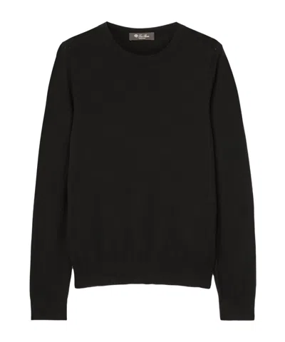 Loro Piana Girocollo Parksville Cashmere Sweater In Black