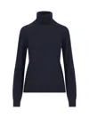 Loro Piana High-necked Long-sleeved Sweater In Blue