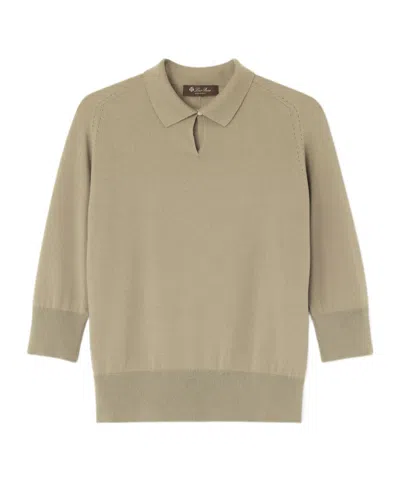 Loro Piana Neo Piuma Polo Shirt In Dried Taragon