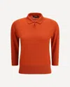 Loro Piana Polo-neck Three-quarter Sleeve Sweater In Red