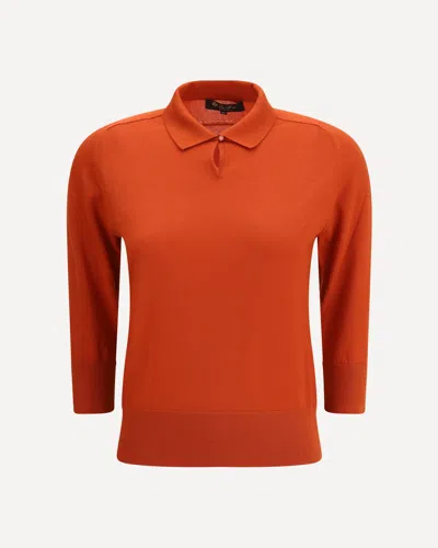 Loro Piana Neo Piuma Polo Sweater In Red