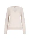 Loro Piana Classic V-neck Knitwear With Ribbed Details In Beige