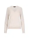 Loro Piana Classic V-neck Knitwear With Ribbed Details In Neutral