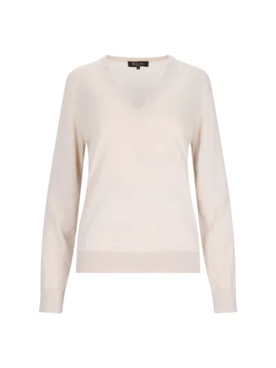 LORO PIANA LORO PIANA "NEO PIUMA" V-NECK SWEATER