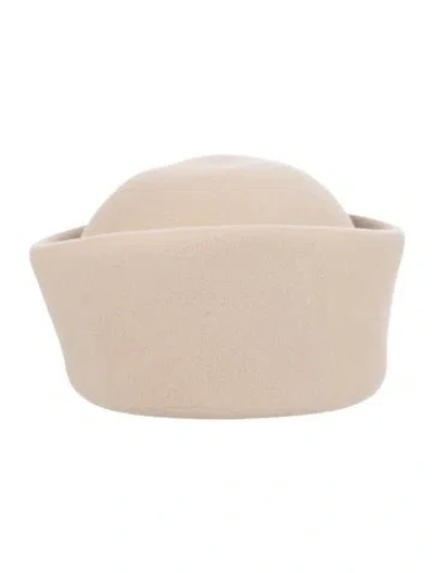 Pre-owned Loro Piana Neutral Rabbit Pill Box Hat W/tags In Neutrals