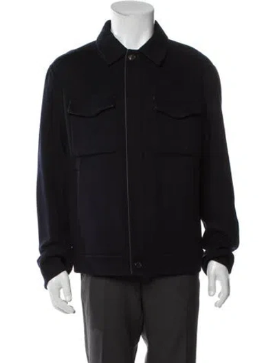 Pre-owned Loro Piana Nevado Vicuña Bomber Jacket W/ Tags In Blue