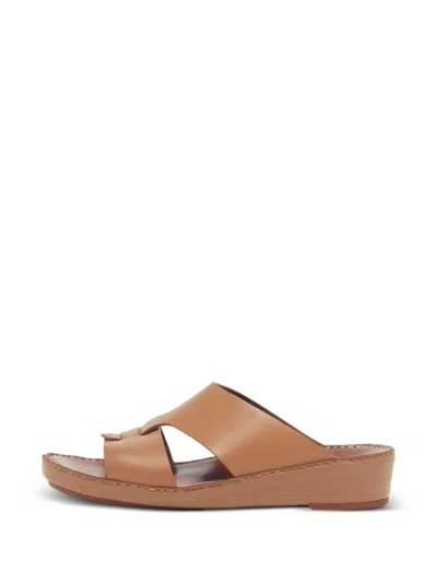 Pre-owned Loro Piana New Buckle Open-toe Sandals In Brown