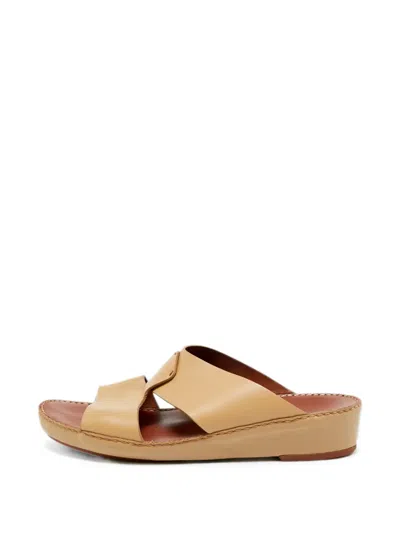 Pre-owned Loro Piana New Buckle Open-toe Sandals In Neutral