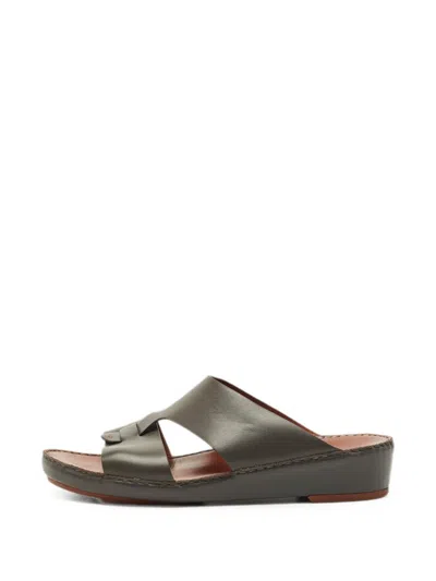 Pre-owned Loro Piana New Buckle Slide Sandals In Brown