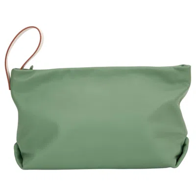 Pre-owned Loro Piana New Sage Butter Lambskin Clutch Bag In Gray
