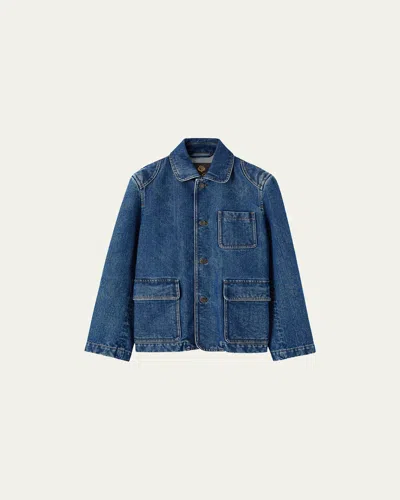 Loro Piana Cotton And Silk-blend Denim Jacket In Blue