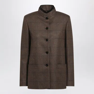 Loro Piana Nicole Jacket In Wool And Cashmere In Brown
