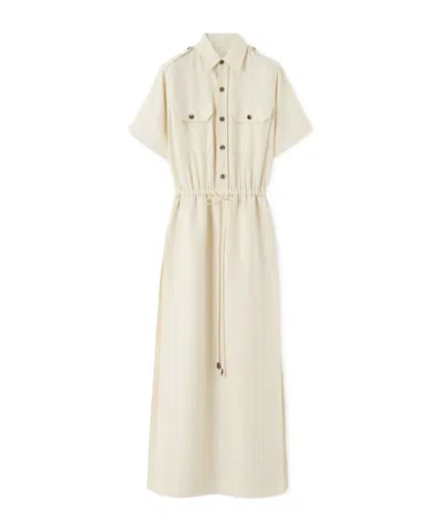 Loro Piana Nicoletta Short-sleeved Dress In White