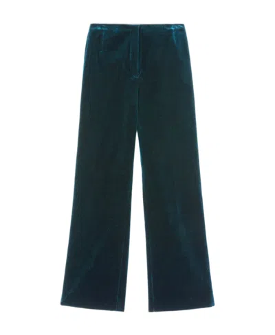 Loro Piana Niklas Cotton-blend Velvet Wide-leg Pants In Green