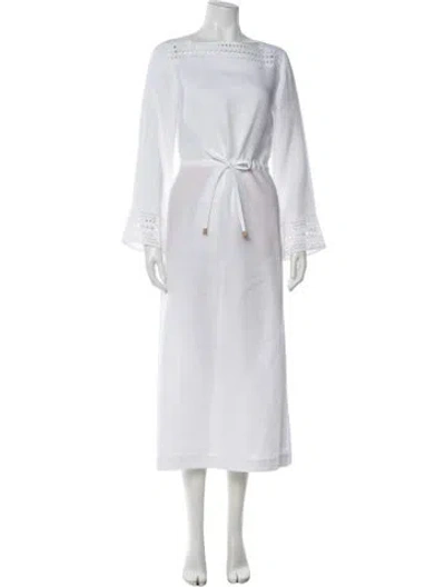 Pre-owned Loro Piana Norlia Long Dress In White