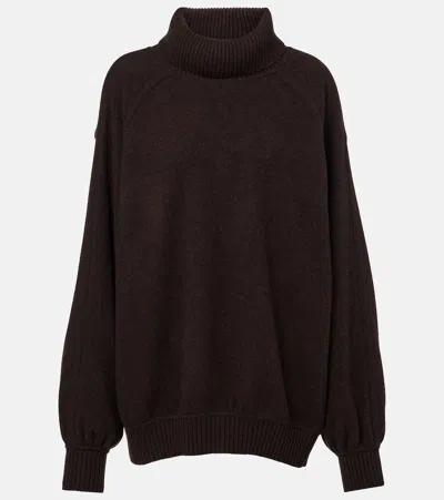 Loro Piana North Woods Oversized Wool-blend Sweater In Brown