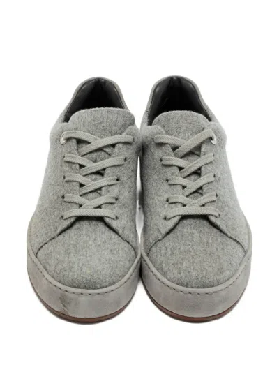 Pre-owned Loro Piana Nuages Lace-up Sneakers In Gray