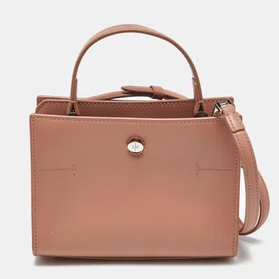 Pre-owned Loro Piana Nude Beige Leather Petite Odessa Top Handle Bag In Sand