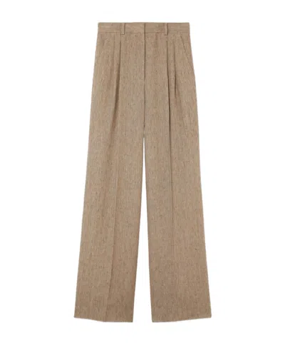 Loro Piana Nyack Trousers In Brown Chevron