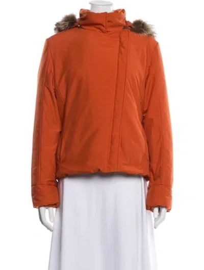Pre-owned Loro Piana Nylon Down Jacket In Orange